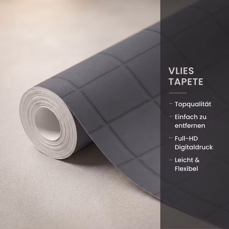 Patroon - Tegel - Antraciet Behang Vlies klein 1076 -USP_closeupDE