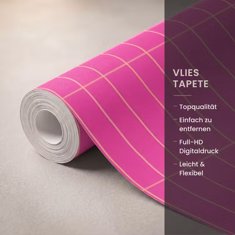 Patroon - Tegel - Magenta - Roze Behang Vlies klein 1076 -USP_closeupDE