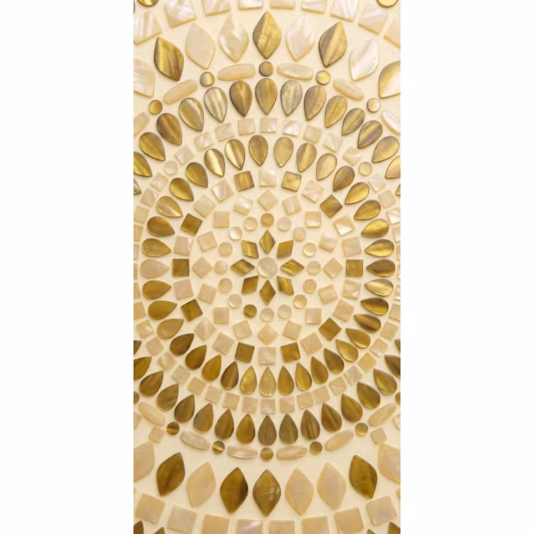 Patroon - Vormen - Mozaïek - Abstract - Goud Behang Vlies klein -3d_website