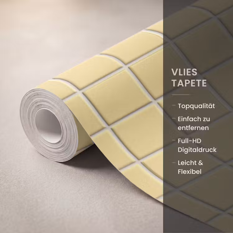 Patroon - Tegels - Geel Behang Vlies klein 1076 -USP_closeupDE