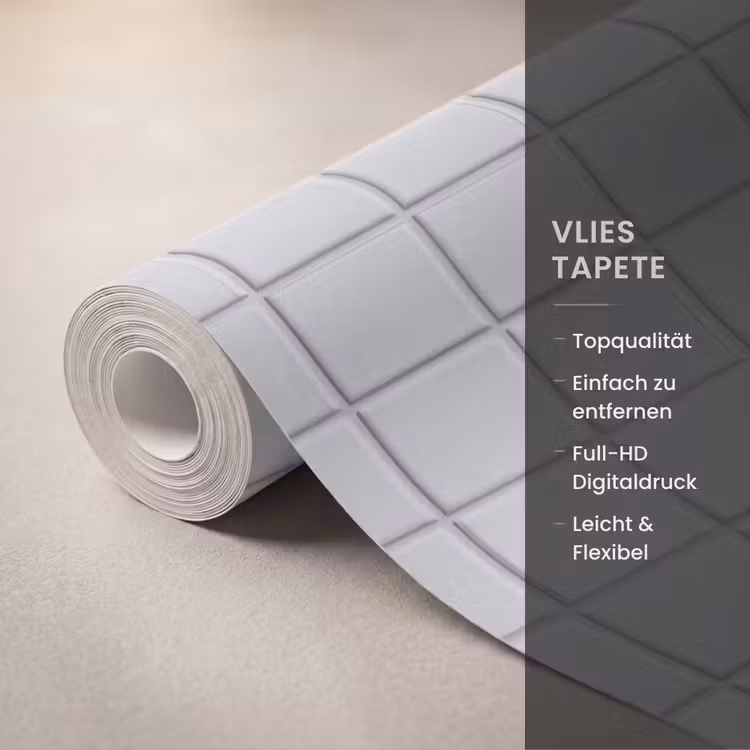 Patroon - Tegels - Licht - Grijs Behang Vlies klein 1076 -USP_closeupDE