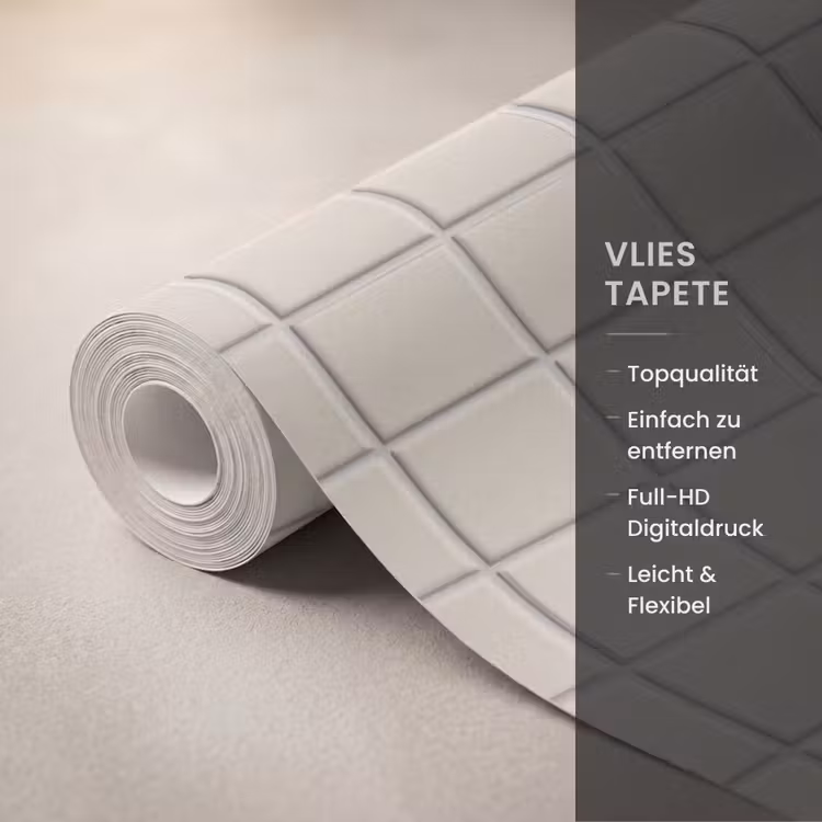 Patroon - Tegels - Taupe Behang Vlies klein 1076 -USP_closeupDE