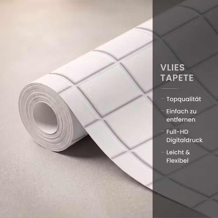 Patroon - Tegels - Wit Behang Vlies klein 1076 -USP_closeupDE