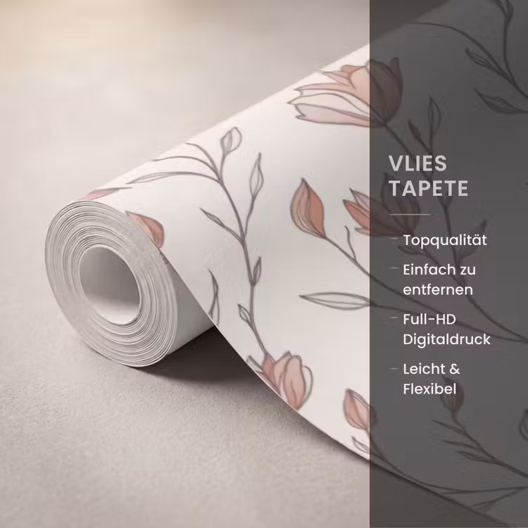 Patroon - Klassiek - Roze Behang Vlies klein 1076 -USP_closeupDE
