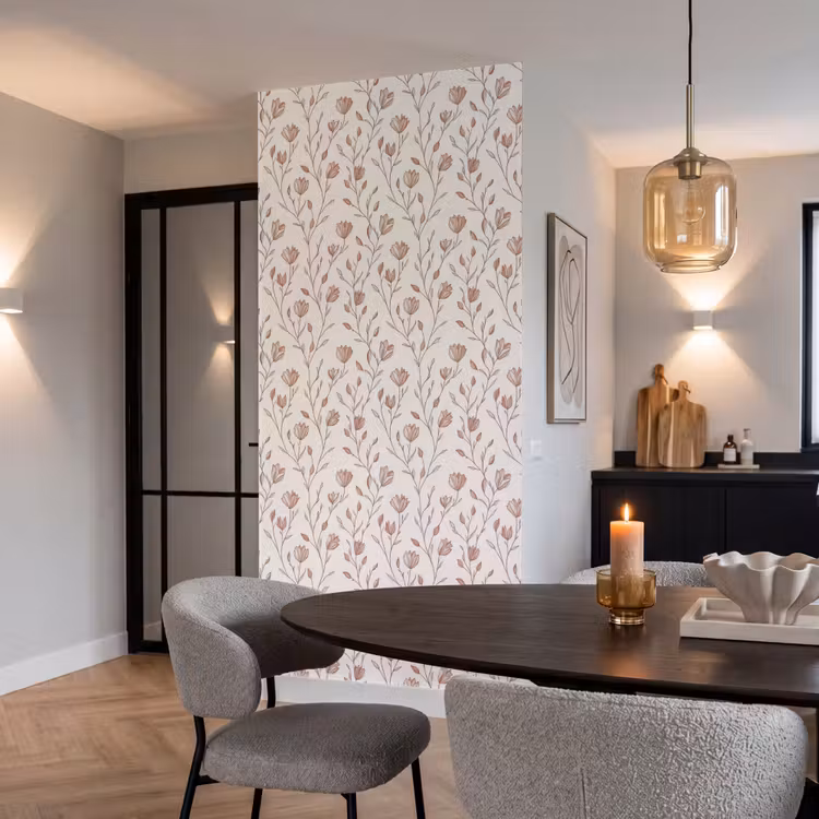 Patroon - Klassiek - Roze Behang Vlies klein 1076 -sfeer3