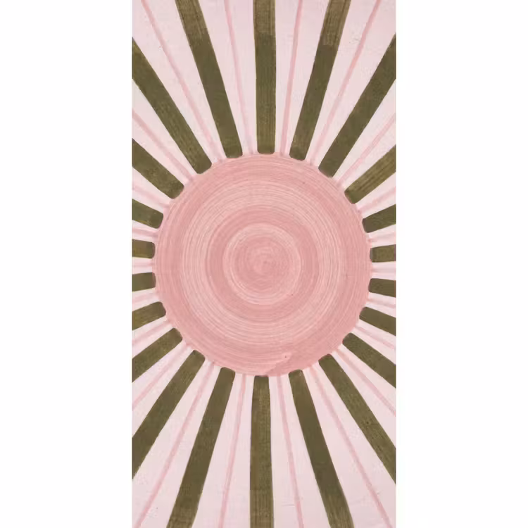 Patroon - Cirkel - Stralen - Abstract - Roze Behang Vlies klein -3d_website