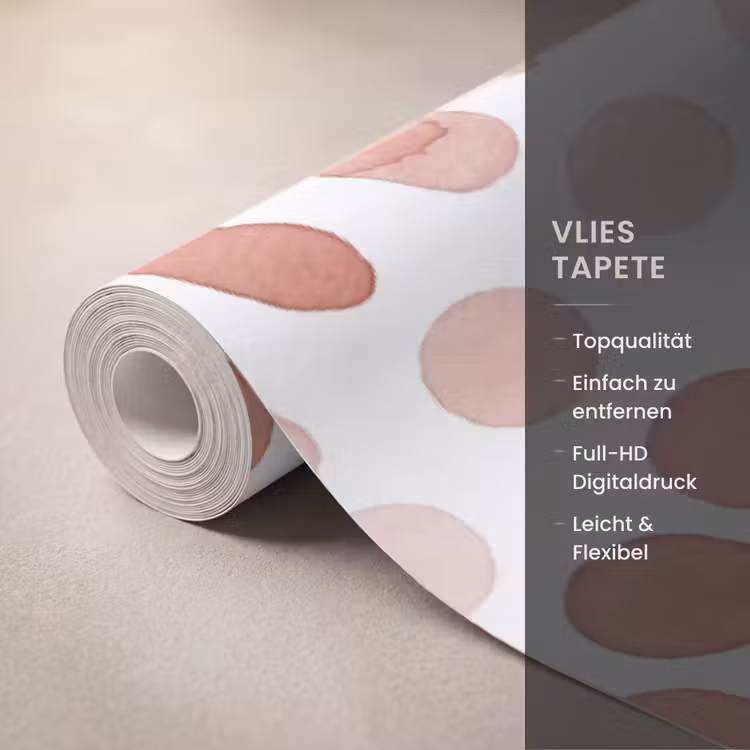 Patroon - Cirkels - Abstract - Modern - Rood Behang Vlies klein -USP_closeupDE