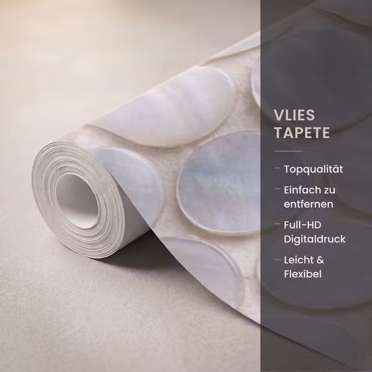 Patroon - Cirkels - Abstract - Modern - Wit Behang Vlies klein -USP_closeupDE