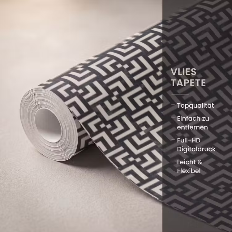 Patroon - Marmer - Zwart Behang Vlies klein 1076 -USP_closeupDE