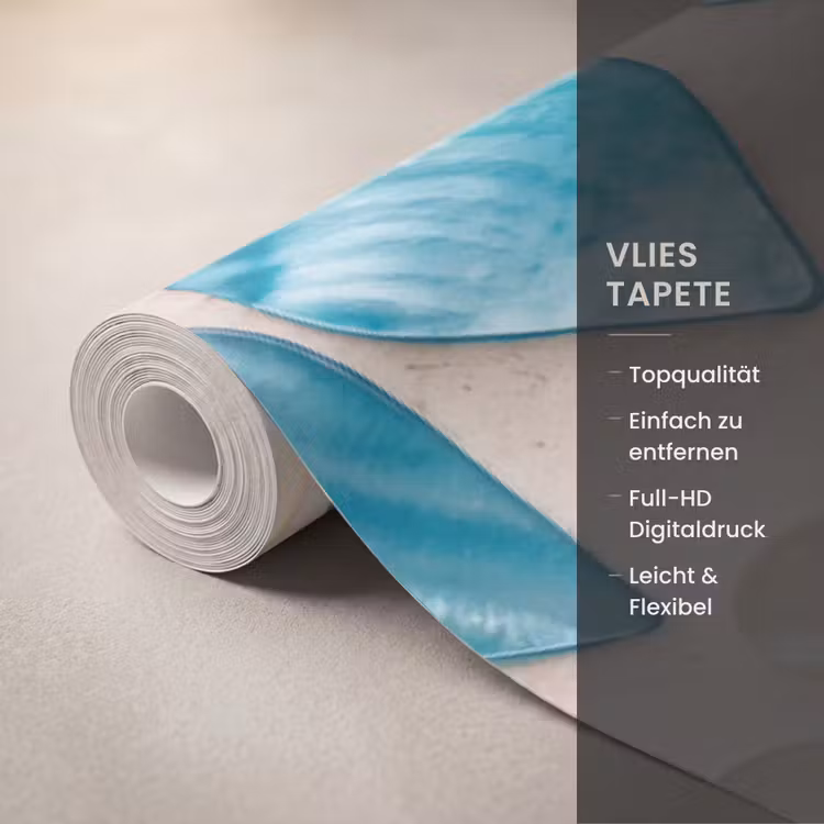 Patroon - Mozaïek - Schelpen - Abstract - Turquoise Behang Vlies klein -USP_closeupDE