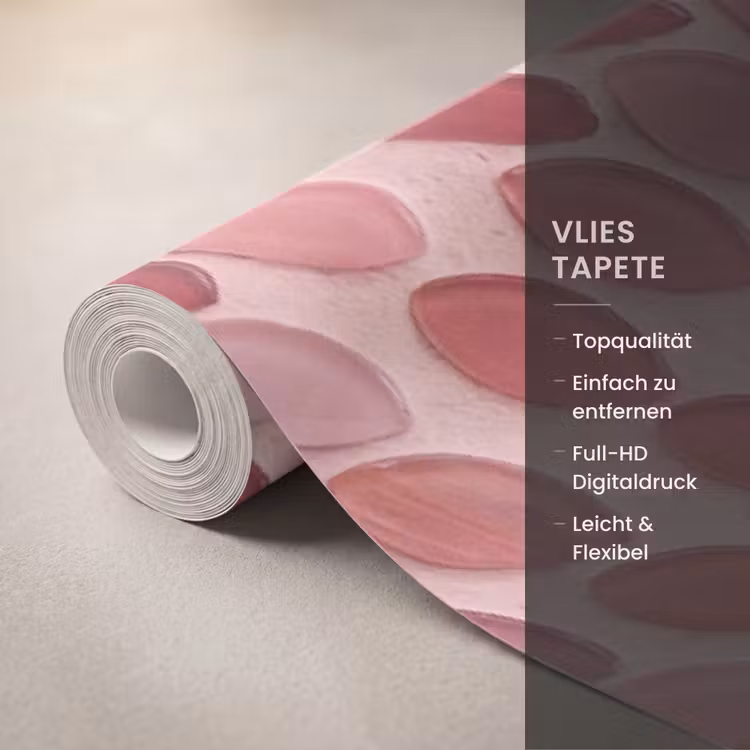 Patroon - Mozaïek - Ovaal - Abstract - Roze Behang Vlies klein -USP_closeupDE