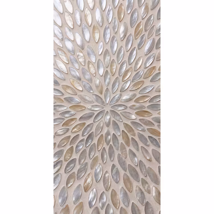 Patroon - Ovaal - Glanzend - Abstract - Beige Behang Vlies klein -3d_website
