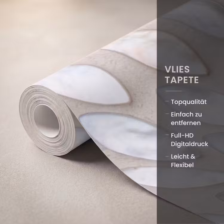 Patroon - Ovaal - Glanzend - Abstract - Beige Behang Vlies klein -USP_closeupDE