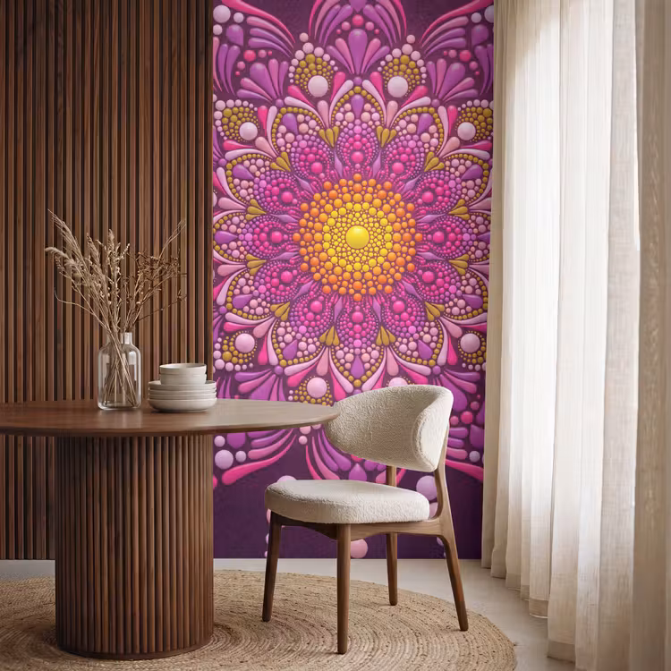 Patroon - Stippen - Abstract - Kleurrijk Behang Vlies klein -sfeer1