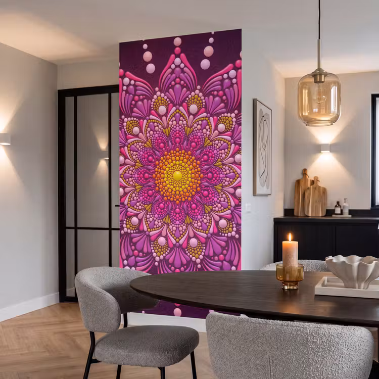 Patroon - Stippen - Abstract - Kleurrijk Behang Vlies klein -sfeer3