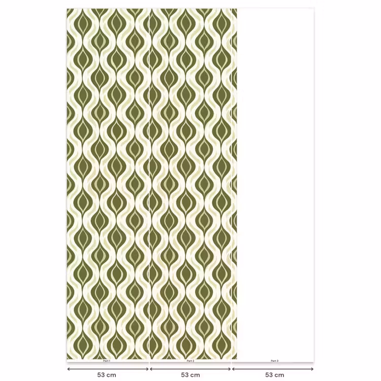 Patroon - Retro - Groen Behang Vlies klein 1076 -USP_banen