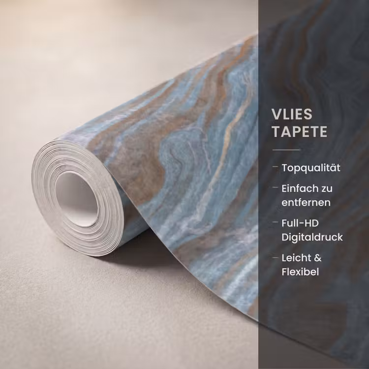 Patroon - Steen - Blauw Behang Vlies klein 1076 -USP_closeupDE