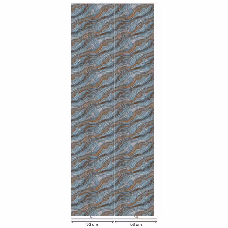 Patroon - Steen - Blauw Behang Vlies klein 1076 -USP_banen