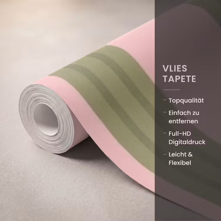 Patroon - Strepen - Abstract - Roze - Groen Behang Vlies klein -USP_closeupDE