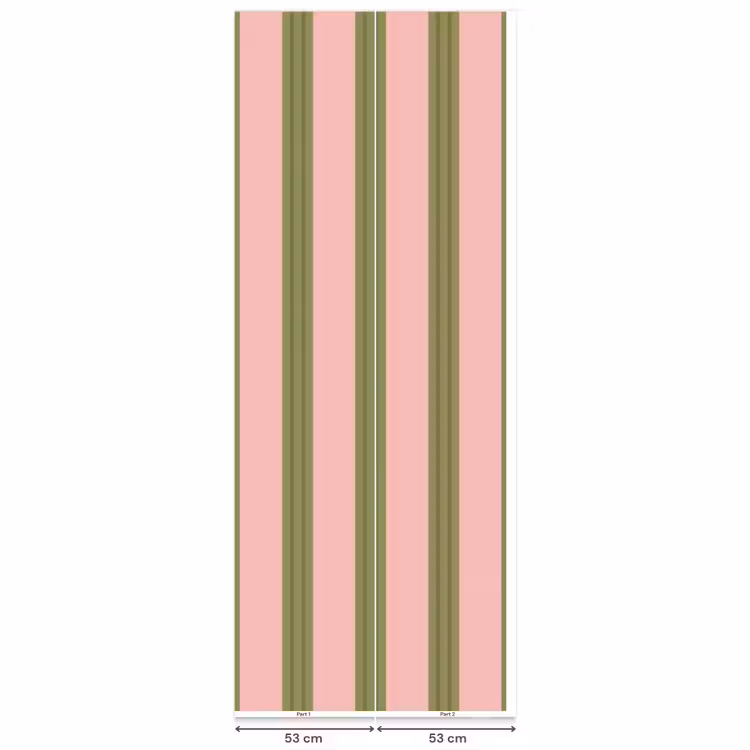 Patroon - Strepen - Abstract - Roze - Groen Behang Vlies klein -USP_banen