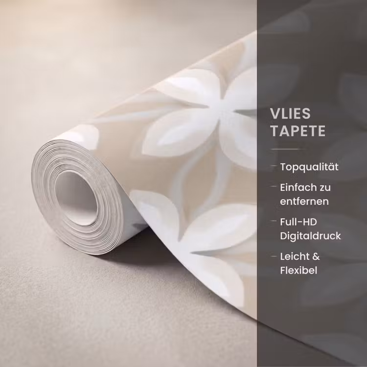 Patroon - Symmetrisch - Beige Behang Vlies klein 1076 -USP_closeupDE