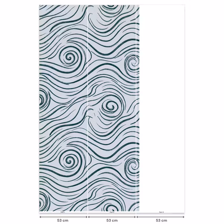 Patroon - Golven - Abstract - Modern - Blauw Behang Vlies klein -USP_banen