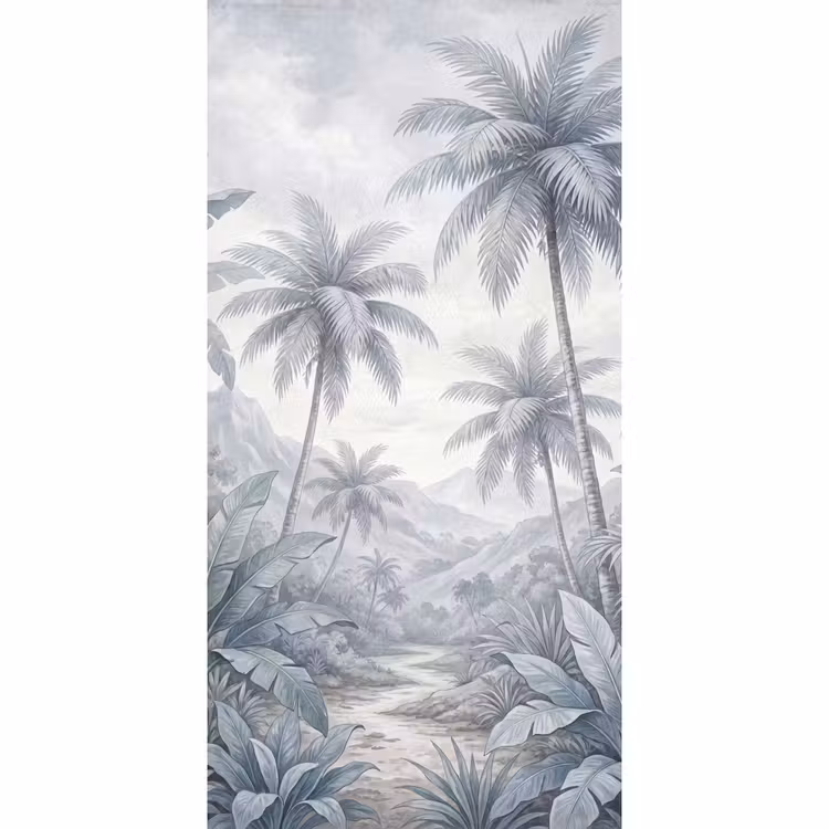 Natuur - Boom - Tropisch - Landschap - Blauw Behang Vlies klein -3d_website