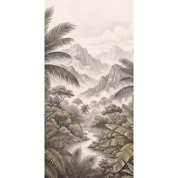Natuur - Bergen - Rivier - Tropisch - Vintage Behang Vlies klein -3d_website
