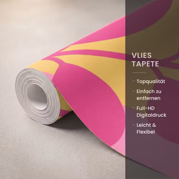 Natuur - Bladeren - Abstract - Roze - Geel Behang Vlies klein -USP_closeupDE