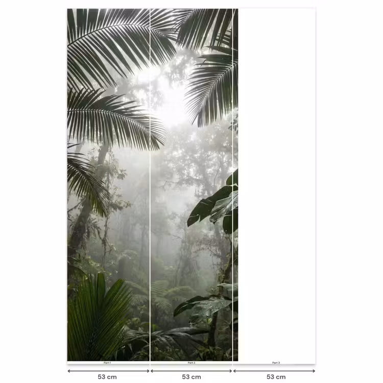 Natuur - Jungle - Mist - Groen - Bladeren Behang Vlies klein -USP_banen