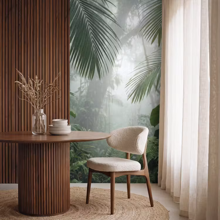 Natuur - Jungle - Mist - Tropisch - Groen Behang Vlies klein -sfeer1