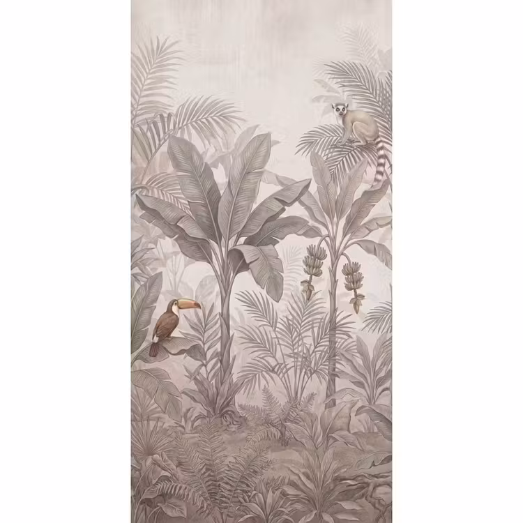 Natuur - Jungle - Ringstaartmaki - Bruin Behang Vlies klein -3d_website