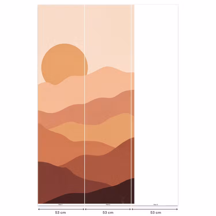 Natuur - Heuvels - Abstract - Modern - Oranje Behang Vlies klein -USP_banen