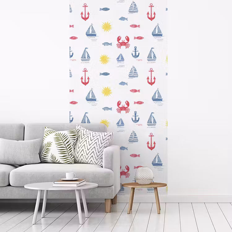 Nautisch - Illustraties - Kleurrijk fotobehang vinyl groot 64 -woonkamer