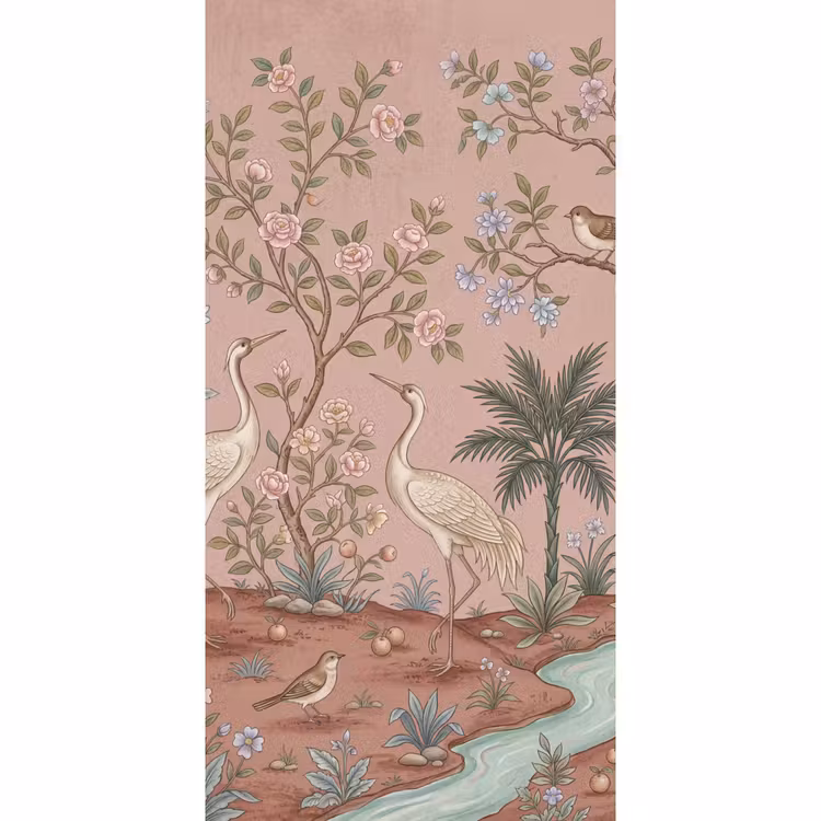 Nostalgisch - Reigers - Roze Behang Vlies klein -3d_website