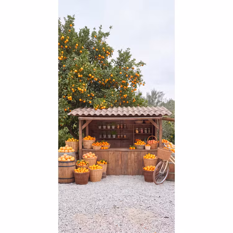 Tapete - Obst – Markt – Ländlich - Fruit - Markt - Landelijk Behang Vlies klein