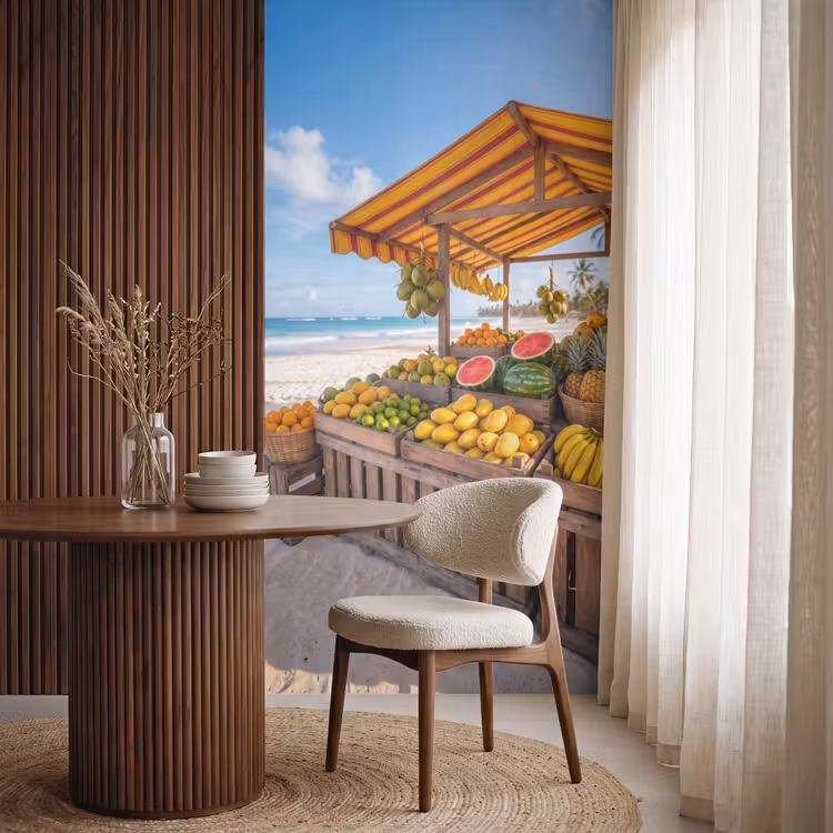 Tapete - Obst – Strand – Tropisch - Fruit - Strand - Tropisch Behang Vlies klein