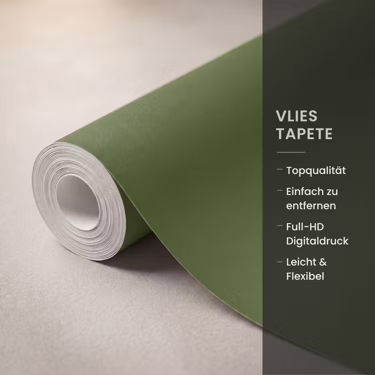 Tapete - Oliv – Graubraun – Grün - Olive - Drab - Groen Behang Vlies klein 1076