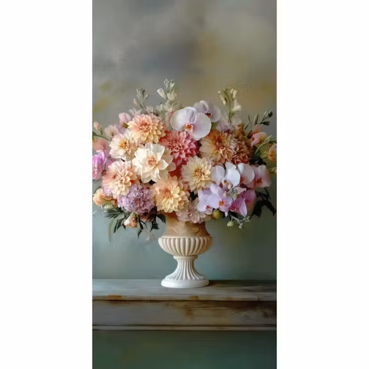 Orchidee - Boeket - Vaas - Bloemen Behang Vlies klein -3d_website