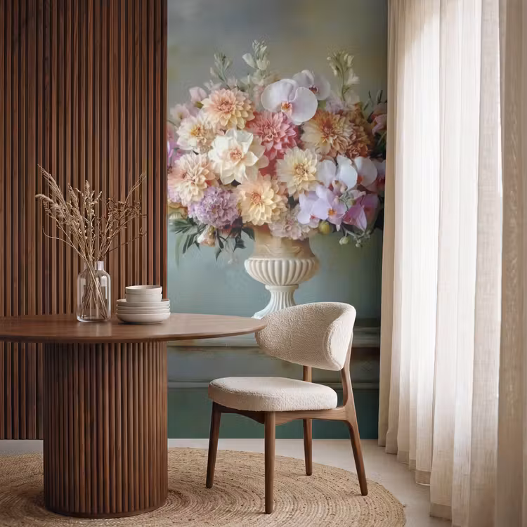 Orchidee - Boeket - Vaas - Bloemen Behang Vlies klein -sfeer1