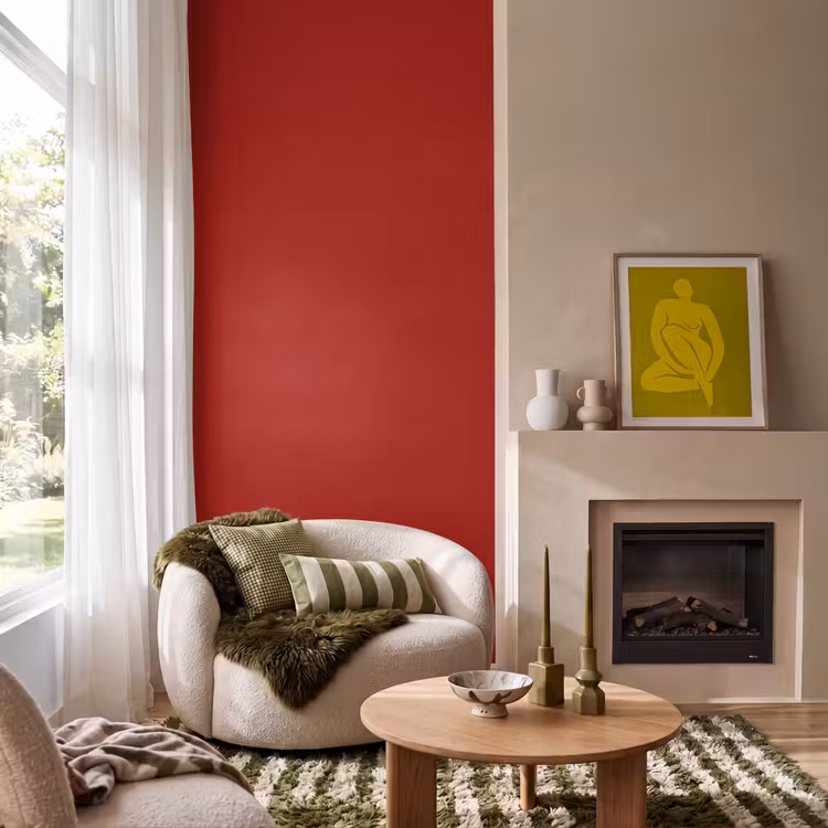 Oxblood - Maroon - Rood Behang Vlies klein 1076 -sfeer2