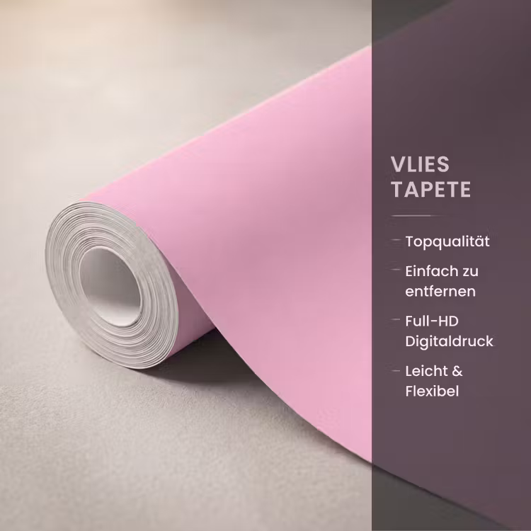 Palmboom - Tropisch - Pink Behang Vlies klein -USP_closeupDE