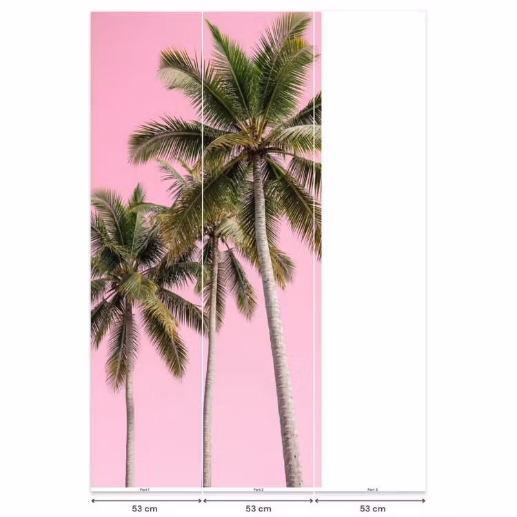 Palmboom - Tropisch - Pink Behang Vlies klein -USP_banen