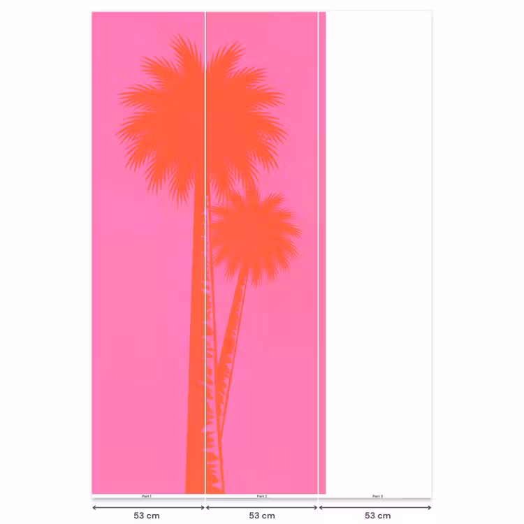 Palmbomen - Modern - Roze Behang Vlies klein -USP_banen