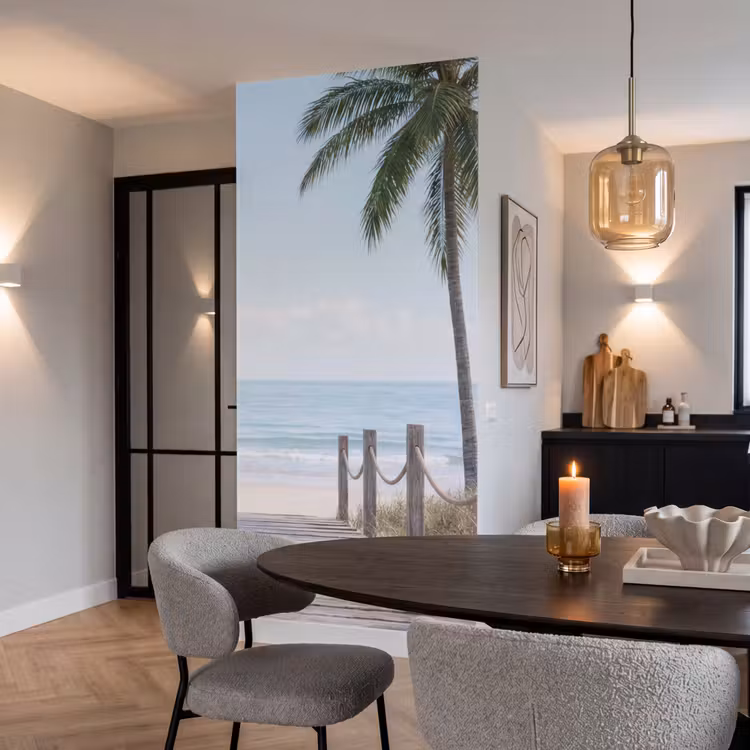 Palmbomen - Pad - Horizon Behang Vlies klein -sfeer3