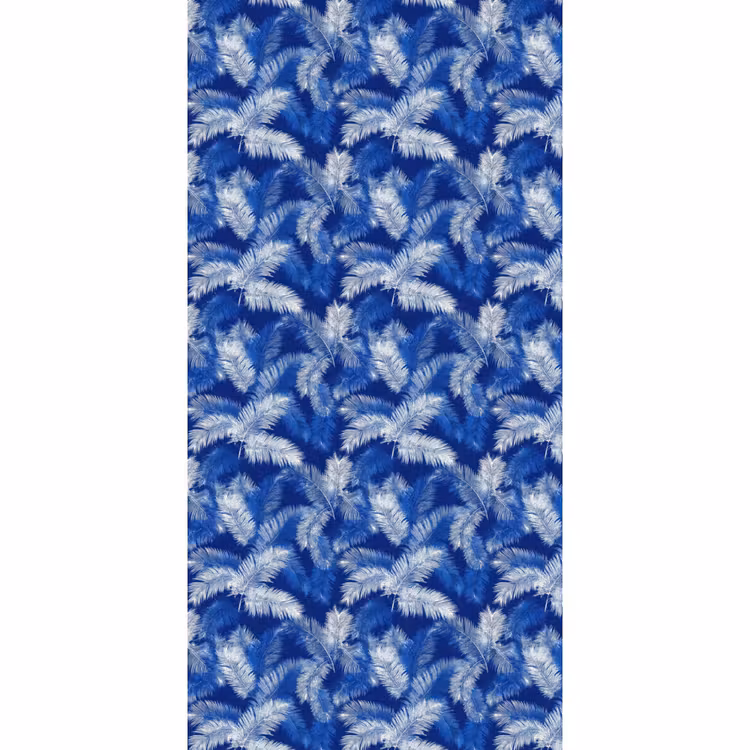 Palmblad - Patroon - Blauw Behang Vlies klein 1076 -3d_website
