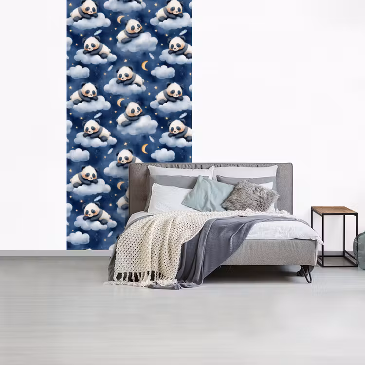 Panda's - Slapen - Blauw fotobehang vinyl groot 64 -slaapkamer