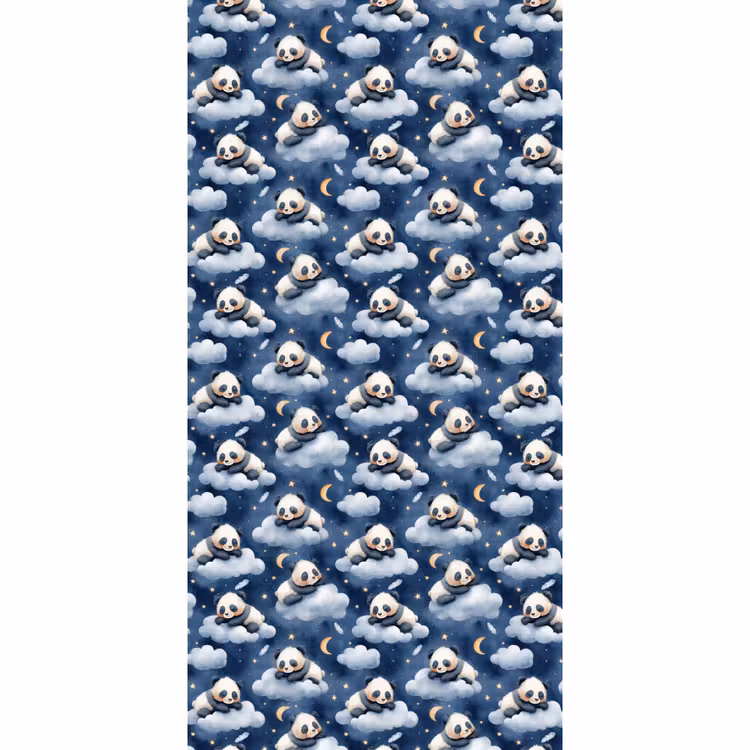 Panda's - Slapen - Blauw Behang Vlies klein 1076 -3d_website