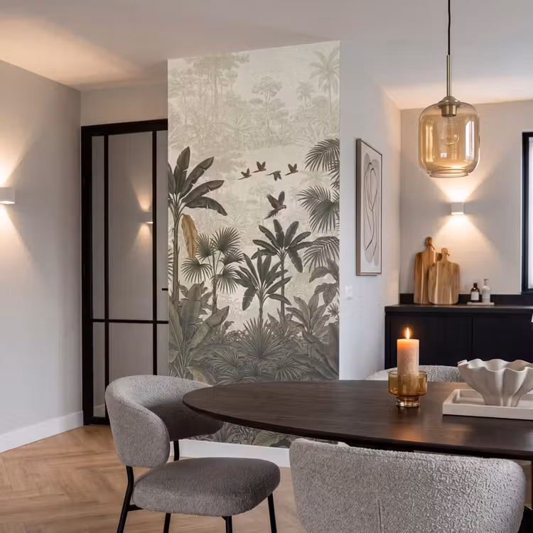 Papagaaien - Jungle - Tropisch - Green Behang Vlies klein -sfeer3