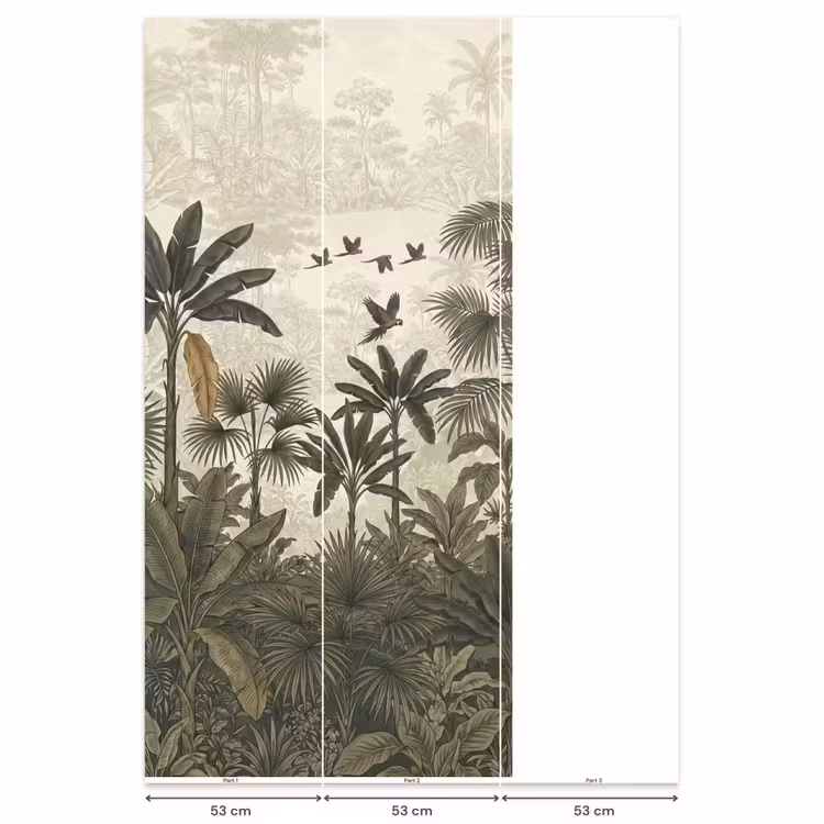 Papagaaien - Jungle - Tropisch - Green Behang Vlies klein -USP_banen
